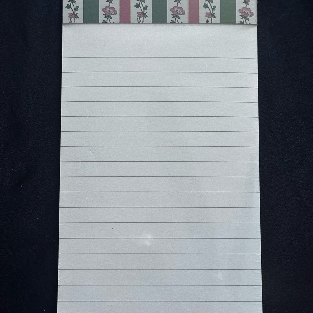 Floral Top Lined Notepad - White Pages
